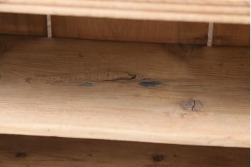 アンティーク家具　ストリップド(剥離)　戸棚付き　木味が魅力のタモ材製オープンラック(収納棚、シェルフ)(R-036922)
