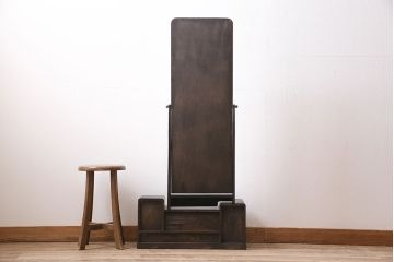 アンティーク家具　昭和中期　落ち着いた雰囲気のレトロな鏡台(ドレッサー)(R-036923)