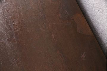 レトロ家具　味のある木色とモールガラスが魅力の戸棚(収納棚、ガラス戸棚)(R-036925)