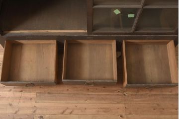 和製アンティーク　ヒノキ材　シンプルな木製キャビネット　(R-036928)
