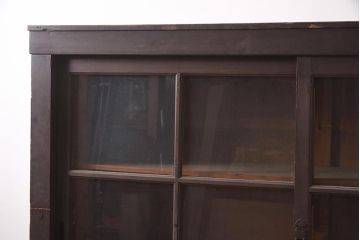 アンティーク家具　ヒノキ材　シンプルな木製キャビネット(収納棚、飾り棚、戸棚)(R-036928)