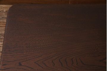 昭和レトロ家具　栓材一枚板　懐かしさ漂う角ちゃぶ台(座卓、ローテーブル)(R-036933)