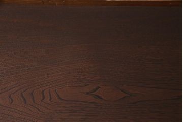 昭和レトロ家具　栓材一枚板　懐かしさ漂う角ちゃぶ台(座卓、ローテーブル)(R-036933)