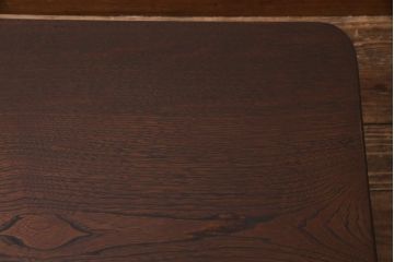 昭和レトロ家具　栓材一枚板　懐かしさ漂う角ちゃぶ台(座卓、ローテーブル)(R-036933)