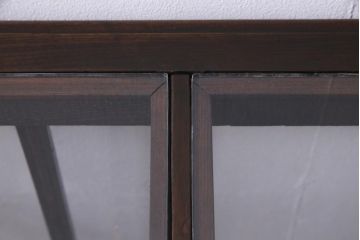 アンティーク家具　大正ロマン　総ケヤキ材　風格漂うガラスケース(ショーケース、陳列棚)(R-036934)