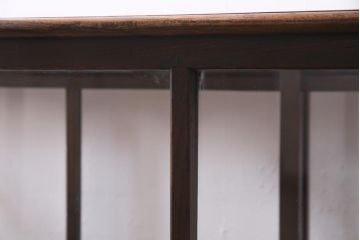 アンティーク家具　大正ロマン　総ケヤキ材　風格漂うガラスケース(ショーケース、陳列棚)(R-036934)