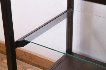 アンティーク家具　大正ロマン　総ケヤキ材　風格漂うガラスケース(ショーケース、陳列棚)(R-036934)