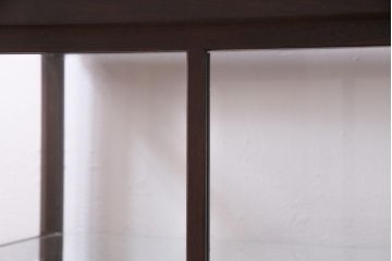アンティーク家具　大正ロマン　総ケヤキ材　風格漂うガラスケース(ショーケース、陳列棚)(R-036934)