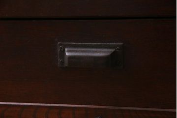 アンティーク家具　大正ロマン　総ケヤキ材　風格漂うガラスケース(ショーケース、陳列棚)(R-036934)