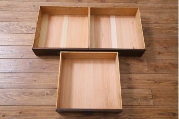 アンティーク家具　大正ロマン　総ケヤキ材　風格漂うガラスケース(ショーケース、陳列棚)(R-036934)