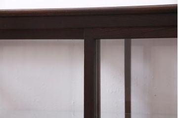 アンティーク家具　大正ロマン　総ケヤキ材　風格漂うガラスケース(ショーケース、陳列棚)(R-036934)