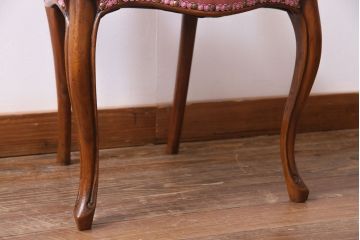 フランスアンティーク　マホガニー材　優雅な雰囲気漂うバルーンバックチェア(ダイニングチェア、椅子)(R-036939)
