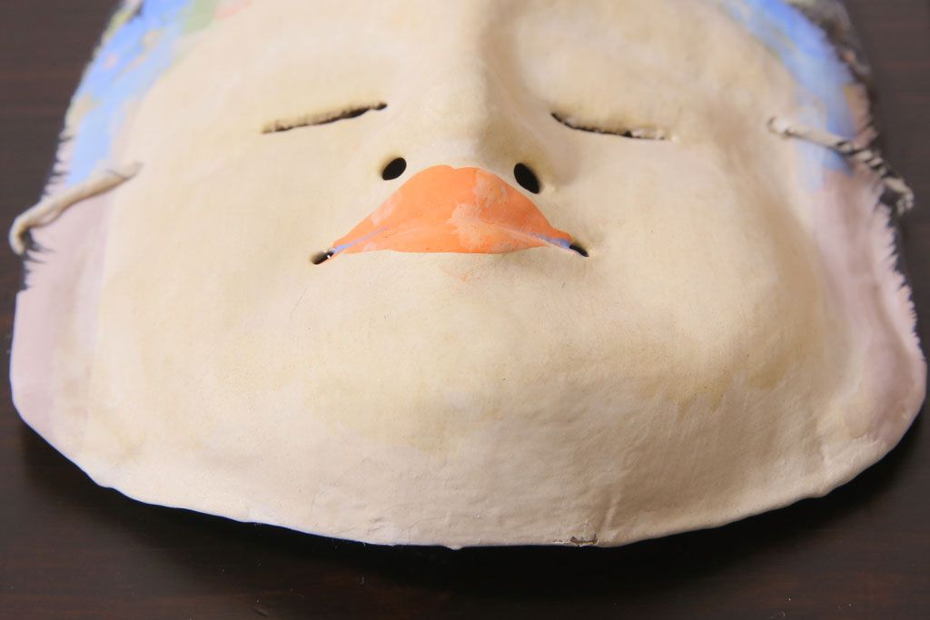 昭和期　藤原孚石作　嵯峨面　厄除　6個セット・紙箱付き(干支)(R-036949)