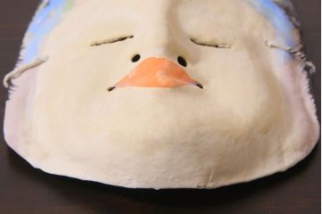 昭和期　藤原孚石作　嵯峨面　厄除　6個セット・紙箱付き(干支)(R-036949)