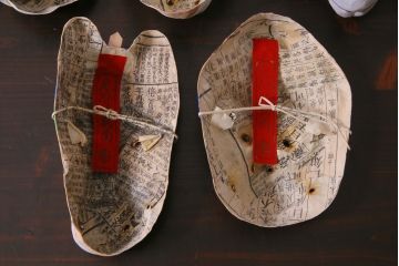 昭和期　藤原孚石作　嵯峨面　厄除　5個セット・紙箱付き(干支)(R-036954)