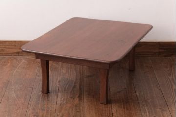 昭和レトロ家具　栓材　懐かしさ漂う角ちゃぶ台(ローテーブル)(R-036969)