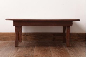 昭和レトロ家具　栓材　懐かしさ漂う角ちゃぶ台(ローテーブル)(R-036969)