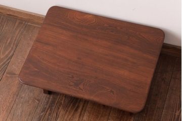 昭和レトロ家具　栓材　懐かしさ漂う角ちゃぶ台(ローテーブル)(R-036969)