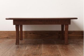 昭和レトロ家具　栓材　懐かしさ漂う角ちゃぶ台(ローテーブル)(R-036969)