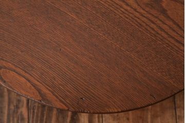 昭和レトロ家具　栓材　懐かしさ漂う丸ちゃぶ台(ローテーブル)(R-036970)