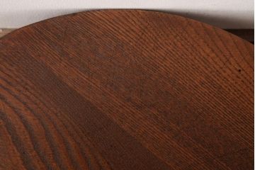 昭和レトロ家具　栓材　懐かしさ漂う丸ちゃぶ台(ローテーブル)(R-036970)