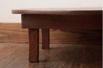 昭和レトロ家具　栓材　懐かしさ漂う丸ちゃぶ台(ローテーブル)(R-036970)