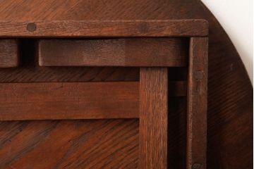 昭和レトロ家具　栓材　懐かしさ漂う丸ちゃぶ台(ローテーブル)(R-036970)