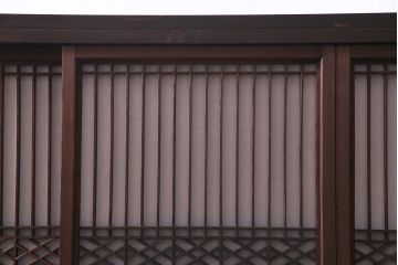 ラフジュ工房オリジナル　アンティーク建具リメイク　脚付き　緻密な組子が魅力の和風キャビネット(書院戸、収納棚、戸棚)(R-036971)