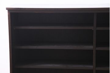 ラフジュ工房オリジナル　アンティーク建具リメイク　格子が美しい和風キャビネット(組子、書院戸、収納棚、戸棚)(R-036972)