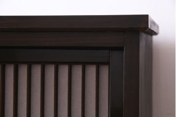 ラフジュ工房オリジナル　アンティーク建具リメイク　格子が美しい和風キャビネット(組子、書院戸、収納棚、戸棚)(R-036972)
