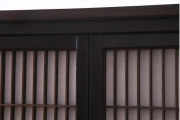 ラフジュ工房オリジナル　アンティーク建具リメイク　格子が美しい和風キャビネット(組子、書院戸、収納棚、戸棚)(R-036972)