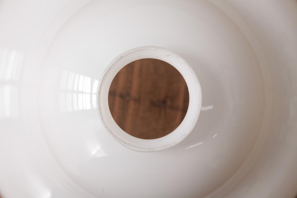 アンティーク照明　昭和初期　つるりとしたフォルムと質感が魅力のペンダントライト(天井照明、電笠)(R-036974)