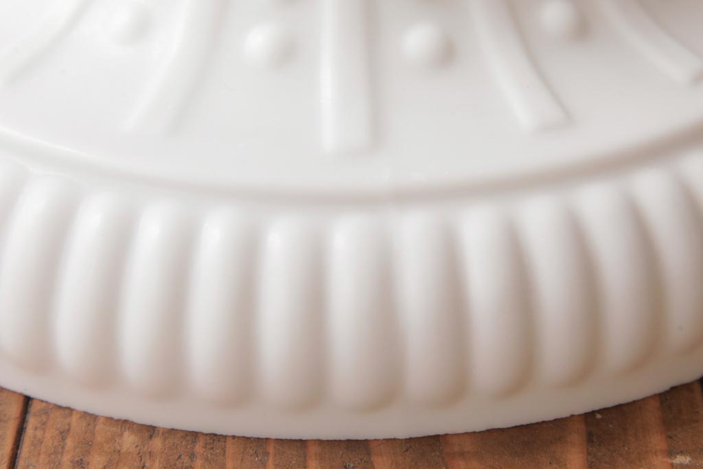 アンティーク照明　和製アンティーク　陽刻ガラスがお洒落なペンダントライト(天井照明、吊り下げ照明、シェード)(R-036976)