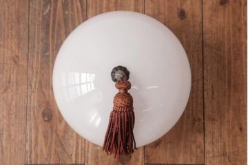 アンティーク照明　タッセル(飾り房)付き　シンプルなフォルムが素敵な天井照明(吊り下げ照明、ペンダントライト)(R-036977)