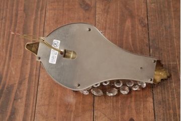 ビンテージ照明　フランスヴィンテージ　真鍮製　エンパイア様式　ガラスドロップが素敵な小振りのウォールランプ(壁掛け照明)(R-036979)