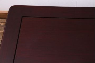 中古　国産高級品　唐木指物　井上昇山作　漆塗り　花梨材　格式の高い空間を演出する座卓(ローテーブル、カリン材)(定価約50万円)(R-036981)