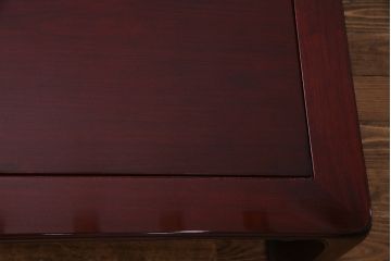 中古　国産高級品　唐木指物　井上昇山作　漆塗り　花梨材　格式の高い空間を演出する座卓(ローテーブル、カリン材)(定価約50万円)(R-036981)