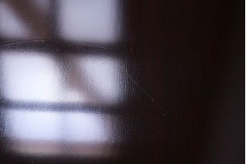 中古　国産高級品　唐木指物　井上昇山作　漆塗り　花梨材　格式の高い空間を演出する座卓(ローテーブル、カリン材)(定価約50万円)(R-036981)