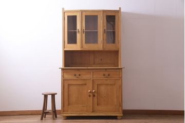 アンティーク家具 フランスアンティーク パイン材 キッチンキャビネット(収納棚、食器棚)(R-036982)