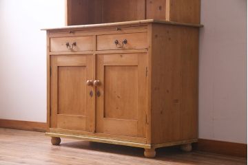 アンティーク家具 フランスアンティーク パイン材 キッチンキャビネット(収納棚、食器棚)(R-036982)