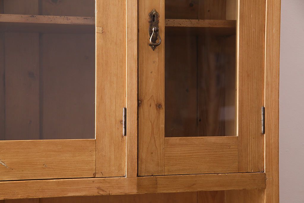 アンティーク家具 フランスアンティーク パイン材 キッチンキャビネット(収納棚、食器棚)(R-036982)