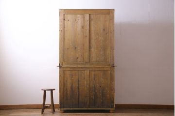 アンティーク家具　フランスアンティーク　パイン材　キッチンキャビネット(収納棚、食器棚)(R-036982)
