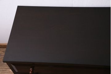 中古　当店リメイク　松本民芸家具　シンプルでシックなローボード(ローチェスト、引き出し)(R-036983)