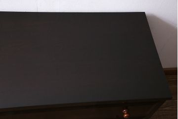中古　当店リメイク　松本民芸家具　シンプルでシックなローボード(ローチェスト、引き出し)(R-036983)