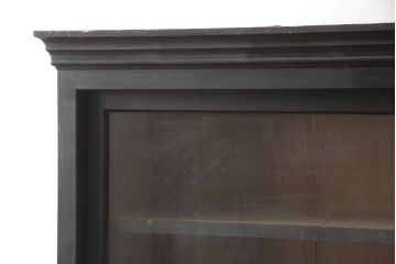 アンティーク家具　大正ロマン香る黒塗りの重ねキャビネット(本箱、ブックケース、収納棚、飾り棚、戸棚、店舗什器)(R-036990)