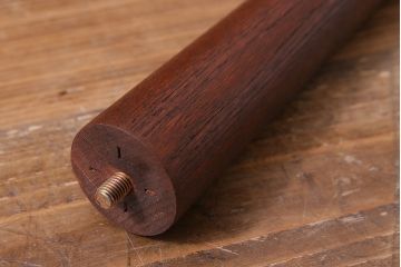 レトロ家具　昭和初期　脚付リメイク　天板栓材　赤みがかった艶がきれいな漆塗りの丸ちゃぶ台(ラウンドテーブル)(R-36993)