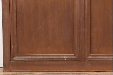 アンティーク建具　木製フレームのレトロなガラス戸2枚セット(建具、引き戸)(R-036997)