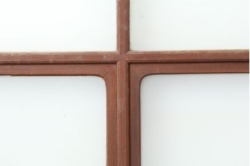 アンティーク建具　木製フレームのレトロなガラス戸2枚セット(建具、引き戸)(R-036997)