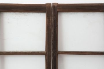 アンティーク建具　レトロな木製ガラス戸4枚セット(引き戸)(R-036998)