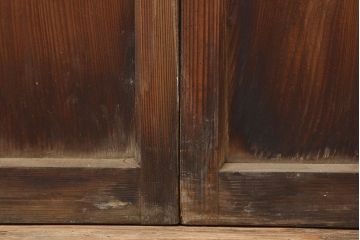 アンティーク建具　レトロな木製ガラス戸4枚セット(引き戸)(R-036998)